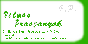 vilmos proszonyak business card